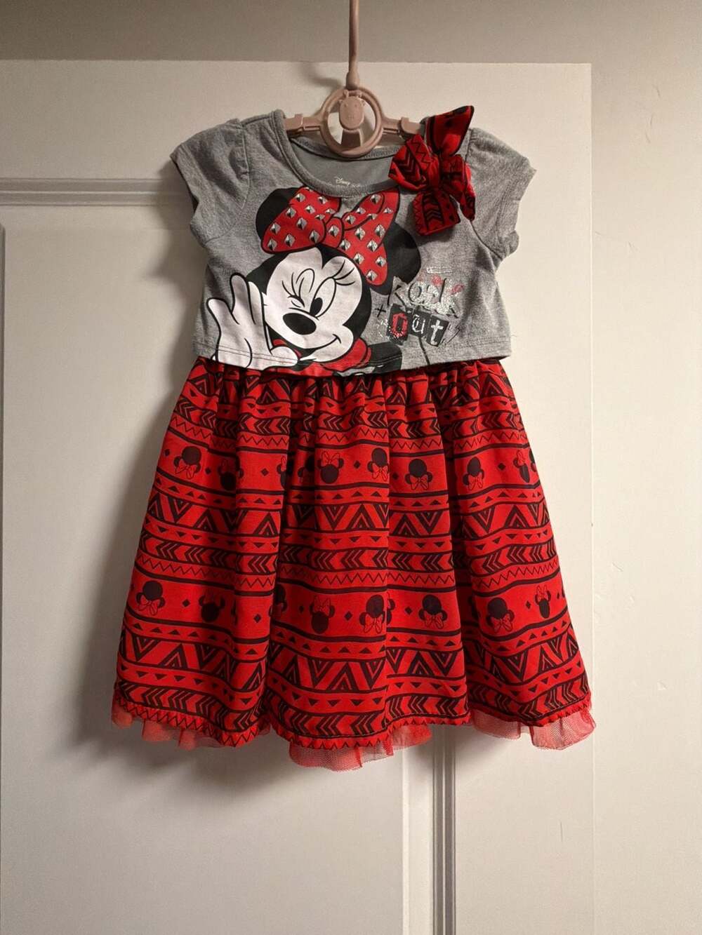 Disney Minnie Mouse Rock Out Graphic Tulle Dress Toddler Girls 3T